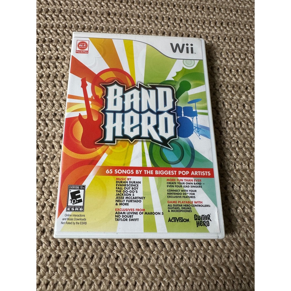 Band Hero Nintendo Wii Game Activision Complete Manual 65 Pop Songs RVL-PSXFE